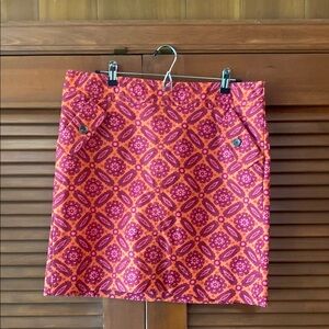 Ann Taylor Vibrant Pink and Orange Pencil Skirt